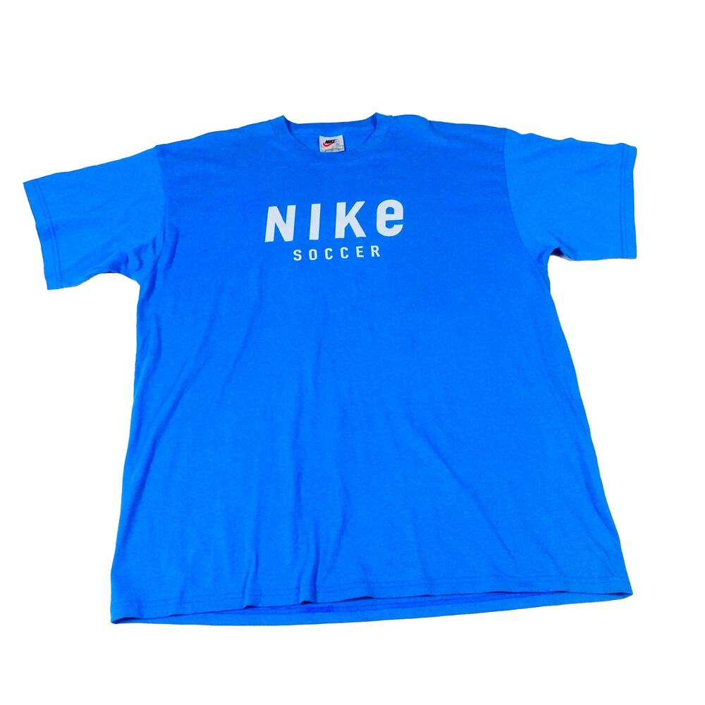 Nike Soccer Vintage 90s Blue T-Shirt Made in USA Men’s XL